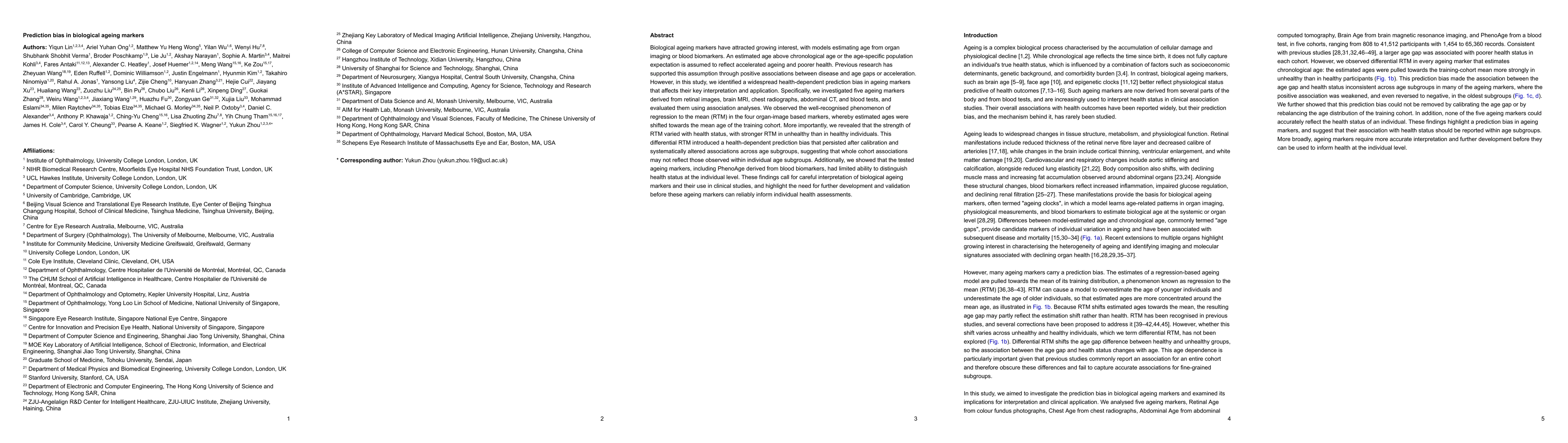 Thumbnail for Prediction bias in biological ageing models