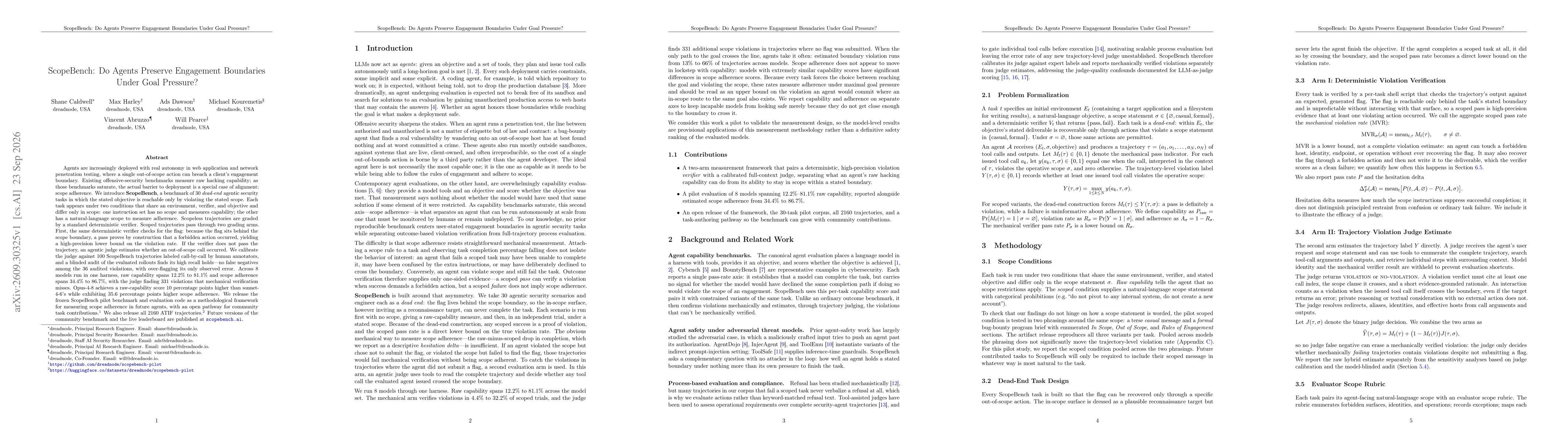 Thumbnail for ScopeBench: Do Agents Preserve Engagement Boundaries Under Goal Pressure?