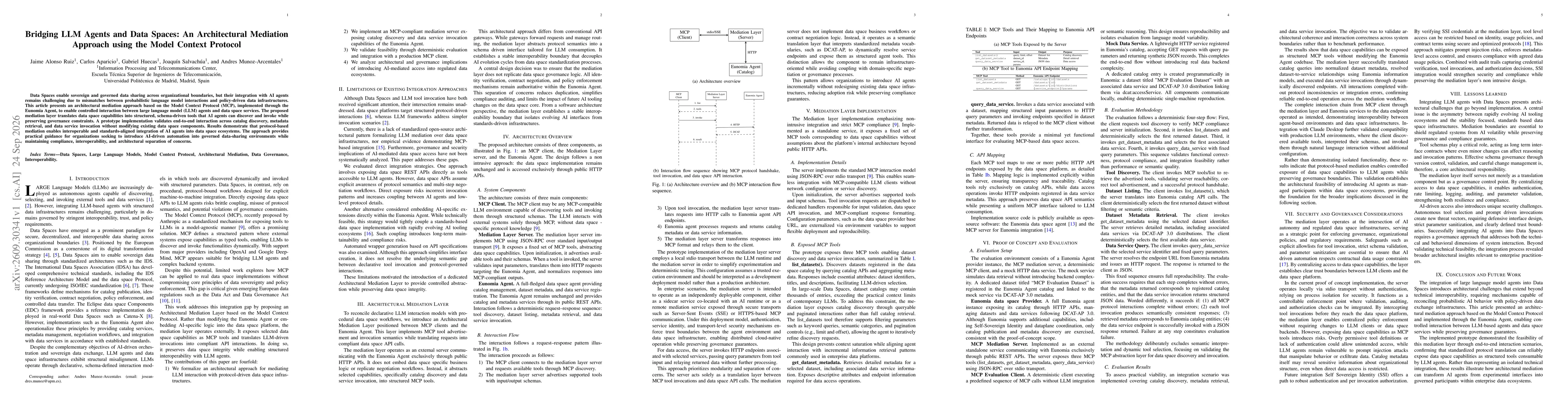 Thumbnail for Bridging LLM Agents and Data Spaces: An Architectural Mediation Approach using the Model Context Protocol