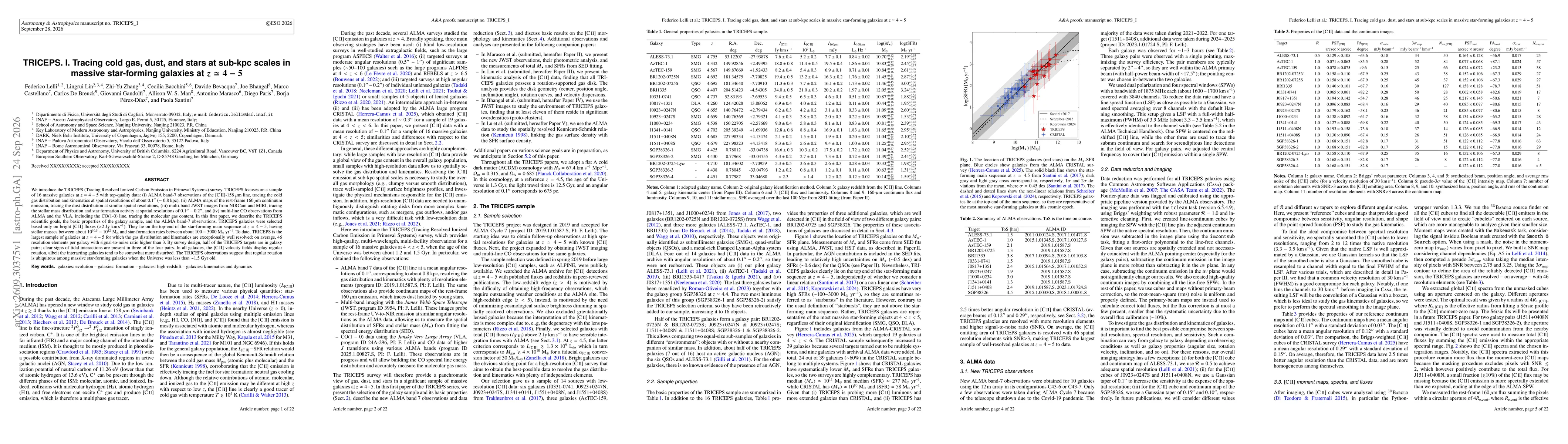 Thumbnail for TRICEPS. I. Tracing cold gas, dust, and stars at sub-kpc scales in massive star-forming galaxies at z = 4-5