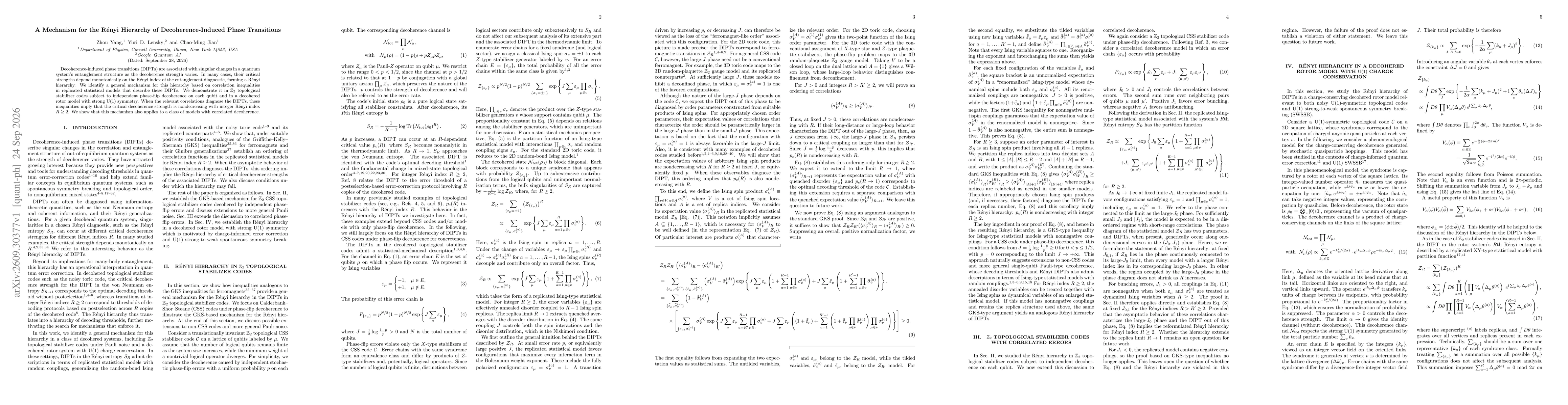 Thumbnail for A Mechanism for the Rényi Hierarchy of Decoherence-Induced Phase Transitions