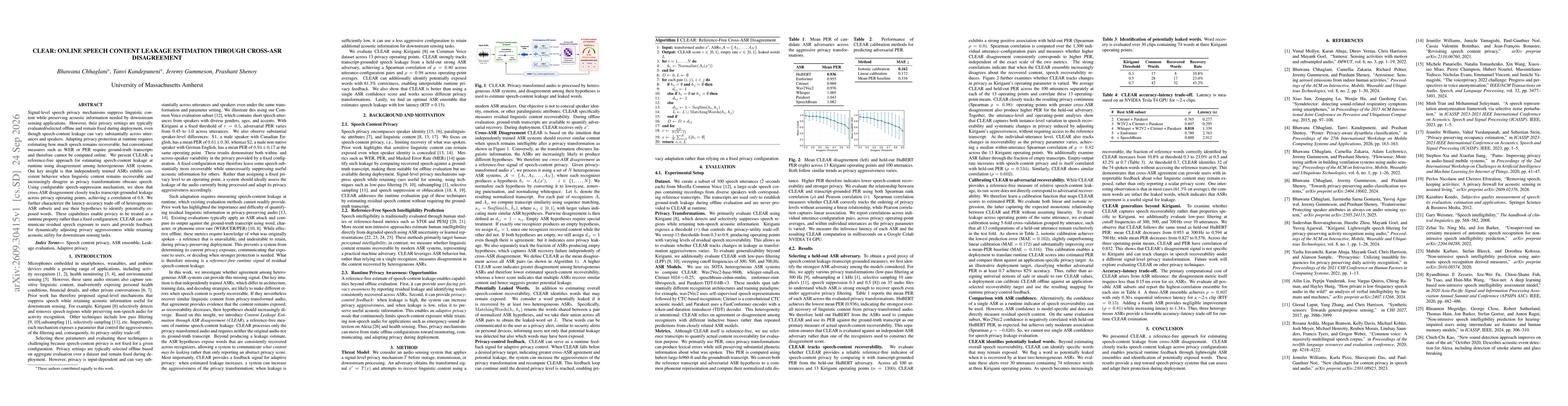 Thumbnail for CLEAR: Online Speech Content Leakage Estimation through Cross-ASR Disagreement