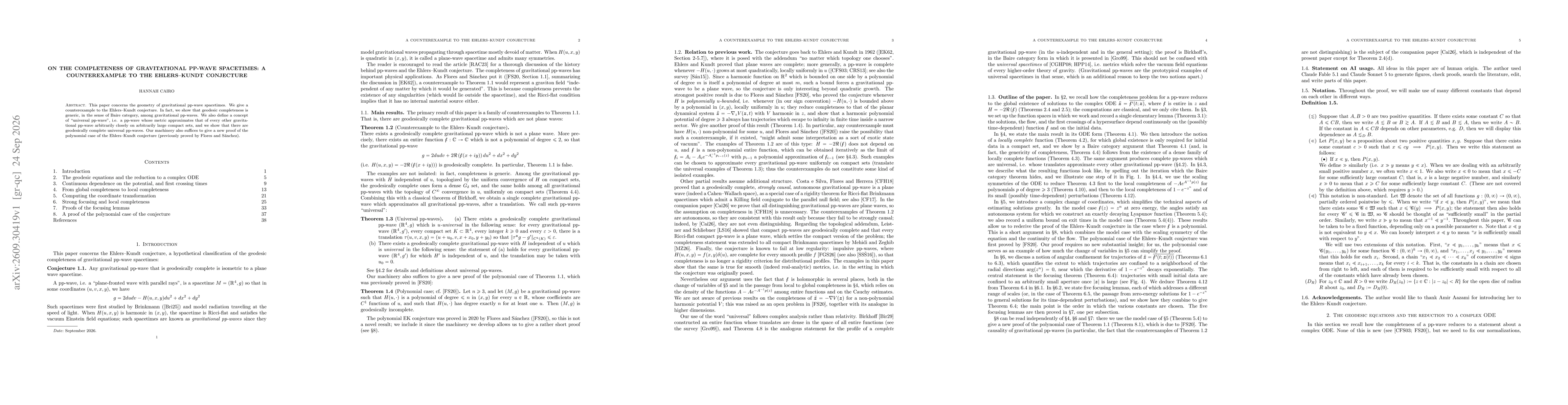 Thumbnail for On the completeness of gravitational pp-wave spacetimes: A counterexample to the {Ehlers--Kundt} conjecture