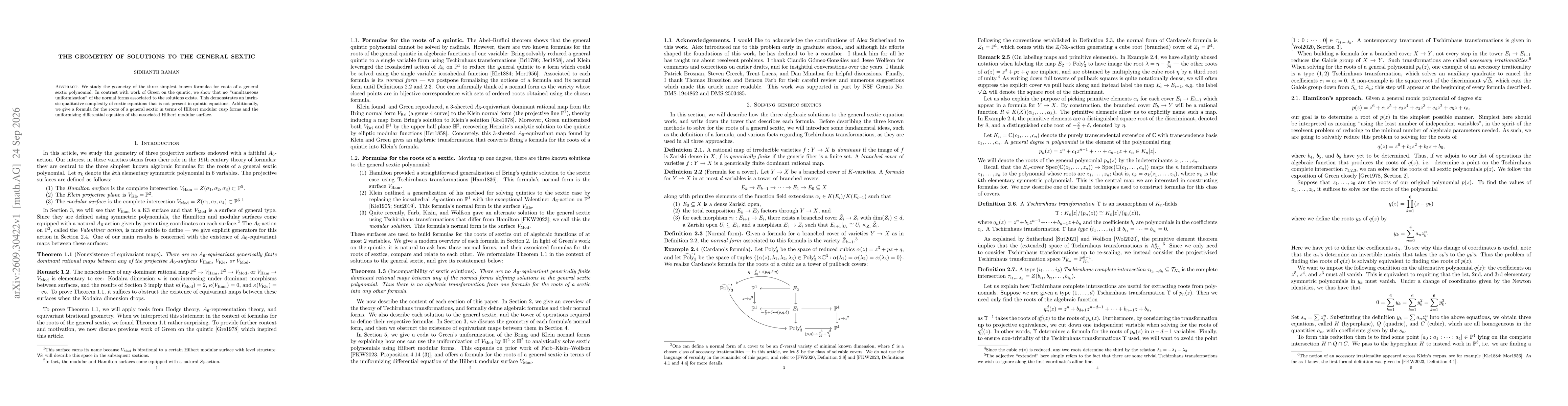Thumbnail for The geometry of solutions to the general sextic