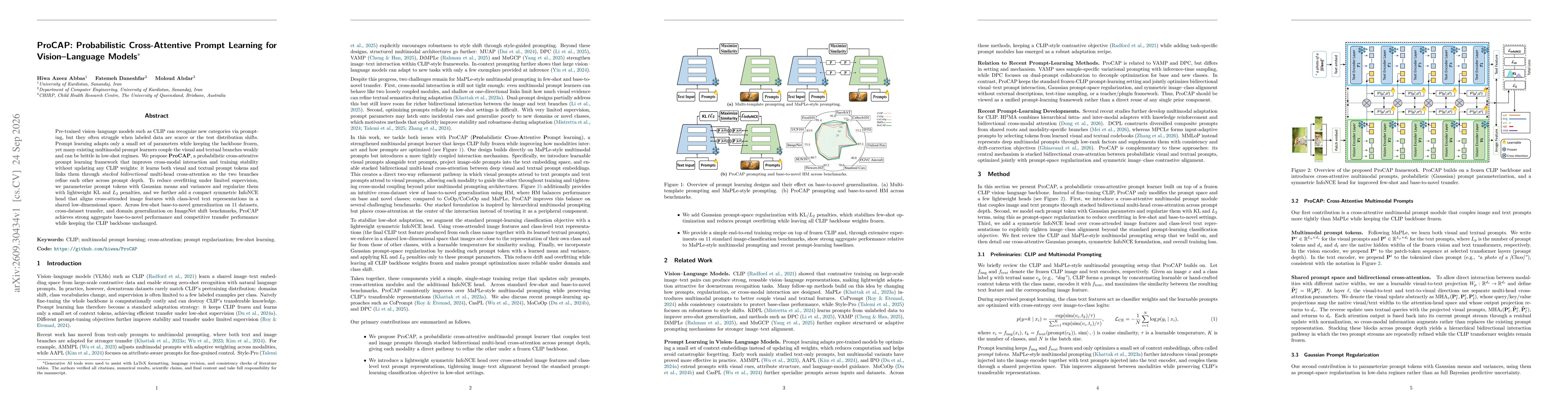 Thumbnail for ProCAP: Probabilistic Cross-Attentive Prompt Learning for Vision-Language Models