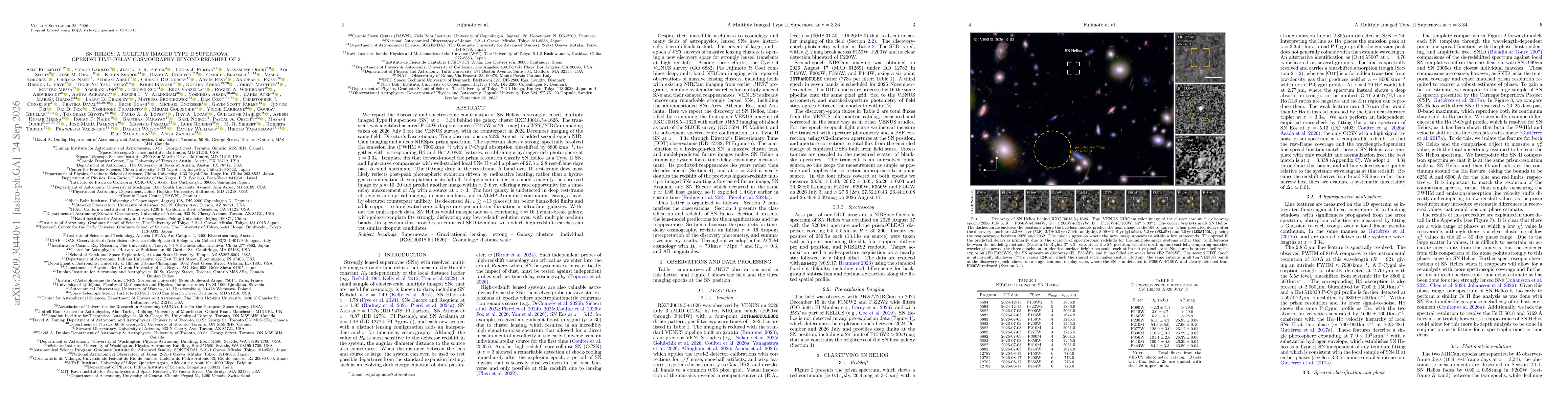 Thumbnail for SN Helios: A Multiply Imaged Type II Supernova Opening Time-Delay Cosmography beyond redshift of 3