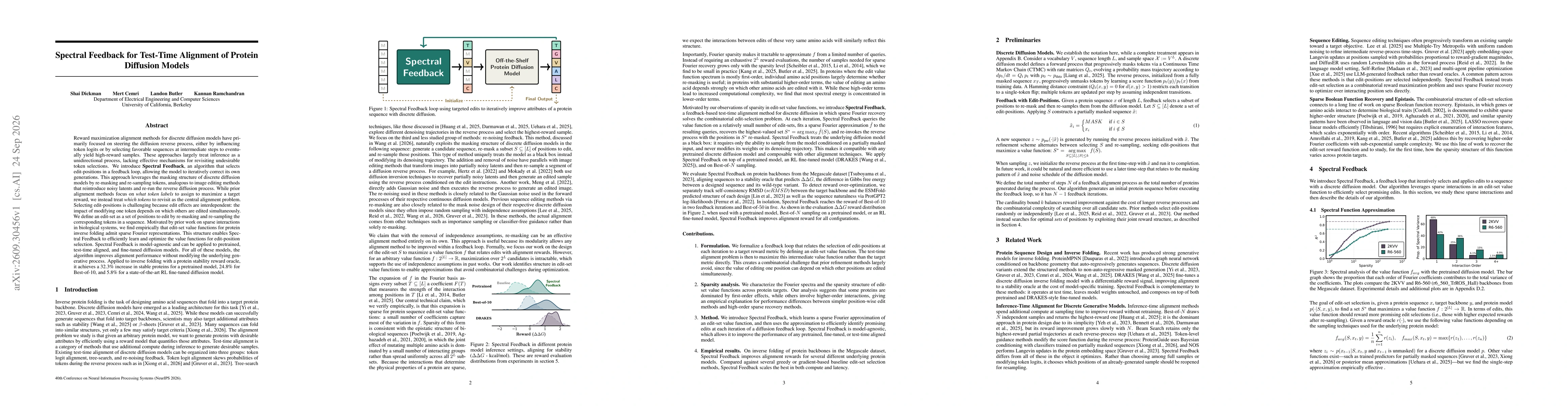 Thumbnail for Spectral Feedback for Test-Time Alignment of Protein Diffusion Models