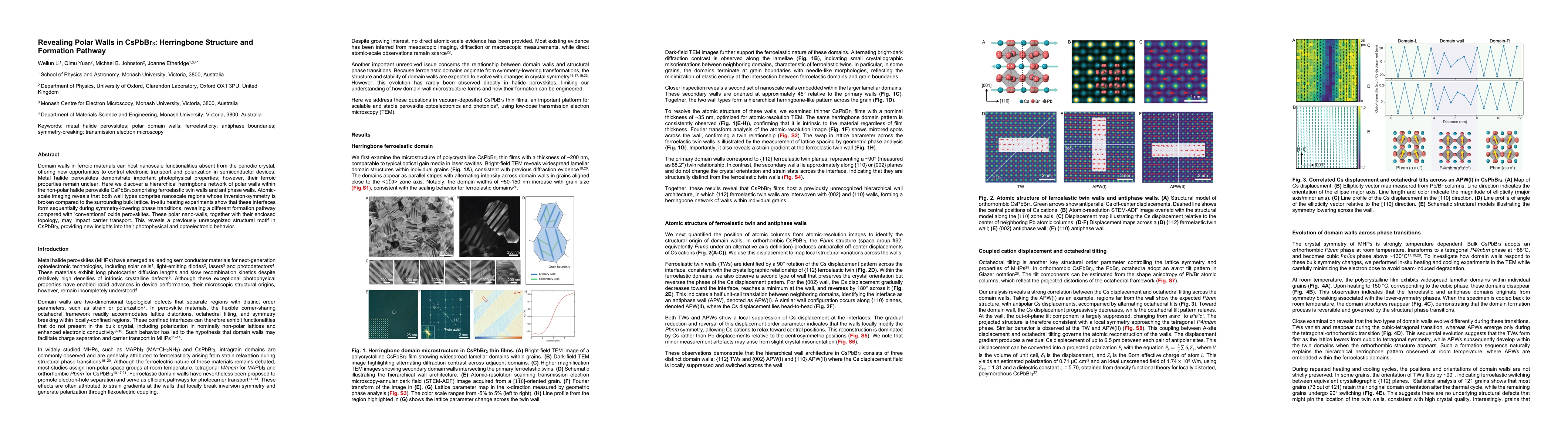 Thumbnail for Revealing Polar Walls in CsPbBr3: Herringbone Structure and Formation Pathway