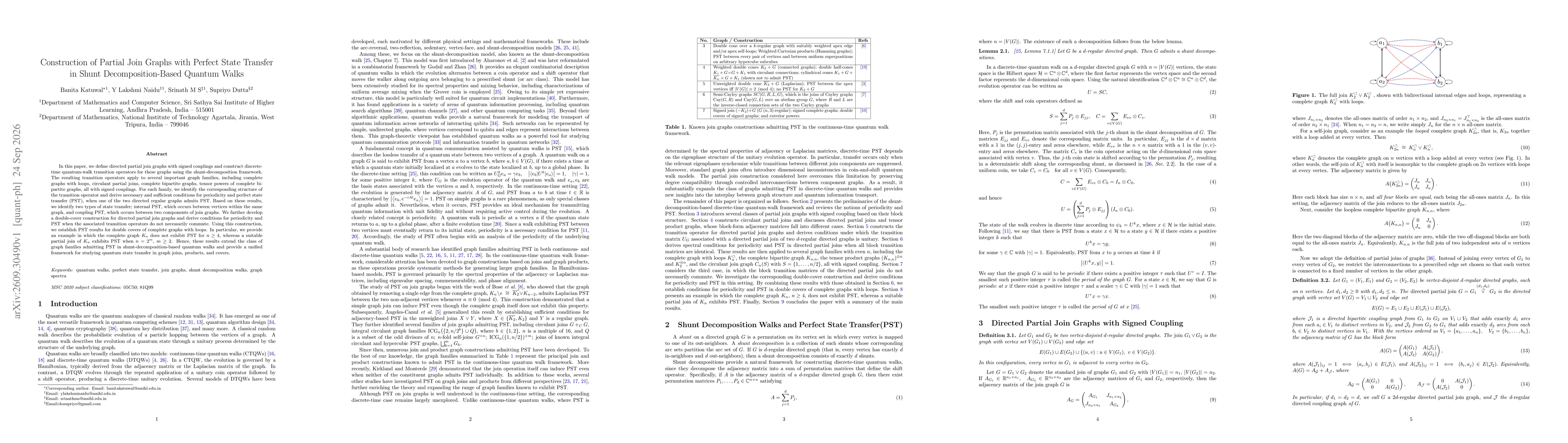 Thumbnail for Construction of Partial Join Graphs with Perfect State Transfer in Shunt Decomposition-Based Quantum Walks