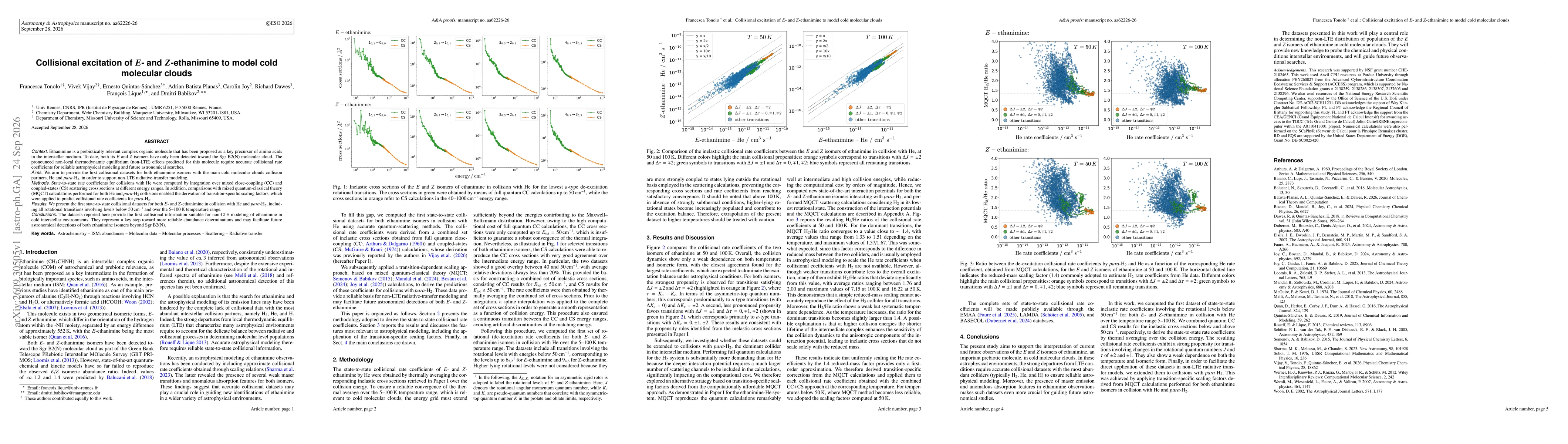 Thumbnail for Collisional excitation of E- and Z-ethanimine to model cold molecular clouds