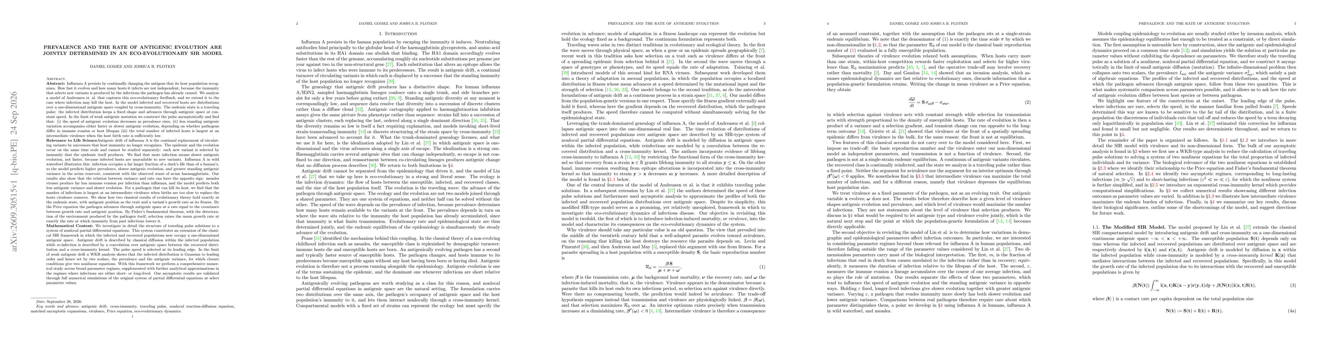 Thumbnail for Prevalence and the rate of antigenic evolution are jointly determined in an eco-evolutionary SIR model