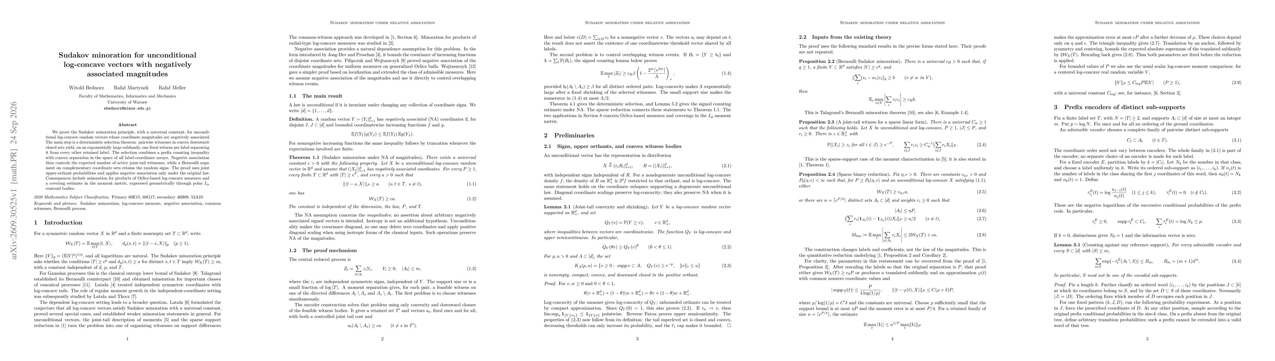Thumbnail for Sudakov minoration for unconditional log-concave vectors with negatively associated magnitudes