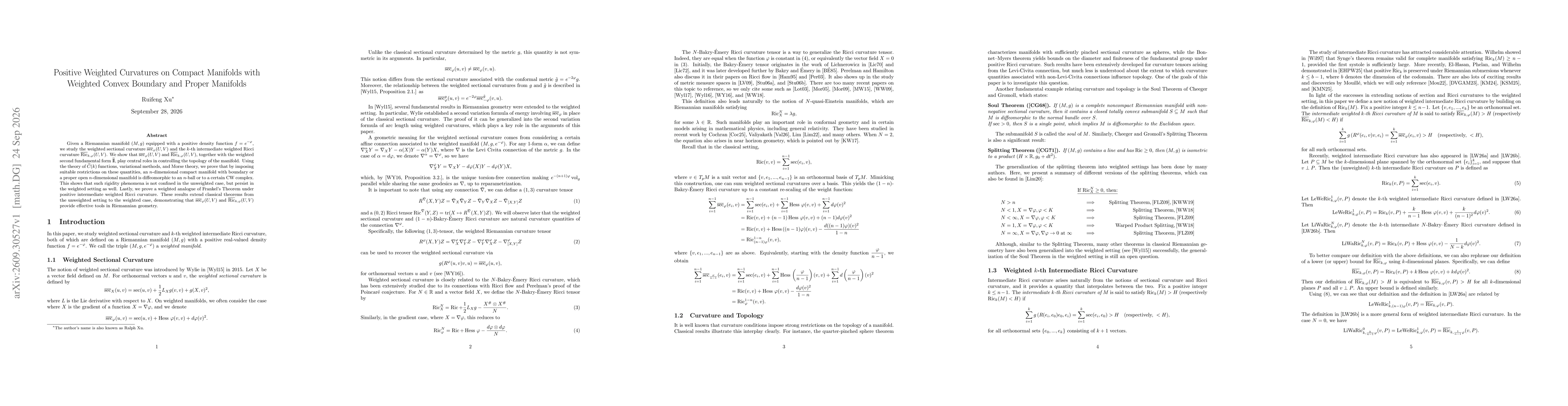 Thumbnail for Positive Weighted Curvatures on Compact Manifolds with Weighted Convex Boundary and Proper Manifolds