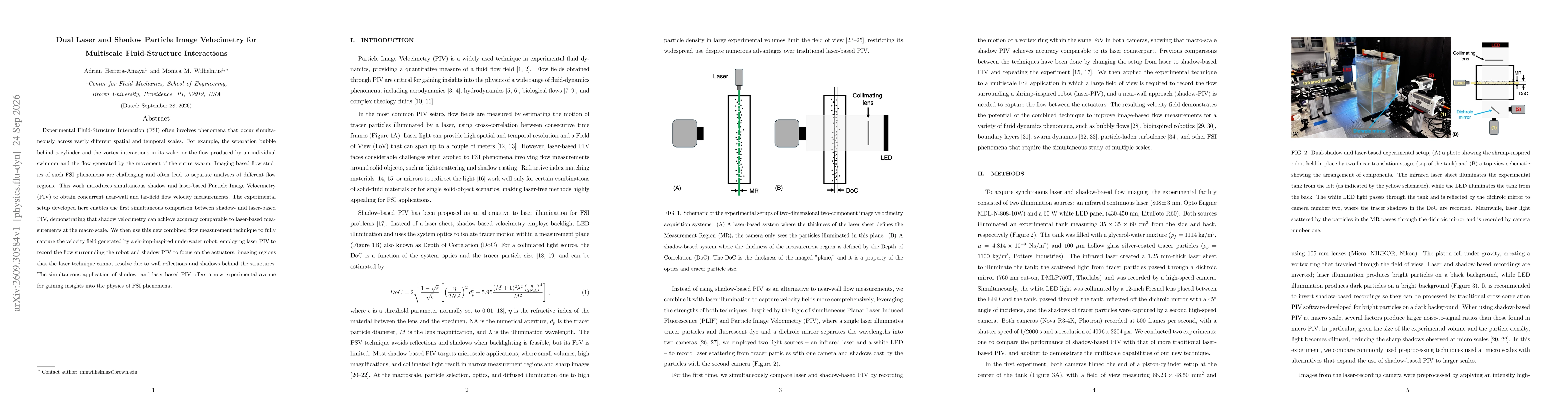 Thumbnail for Dual Laser and Shadow Particle Image Velocimetry for Multiscale Fluid-Structure Interactions