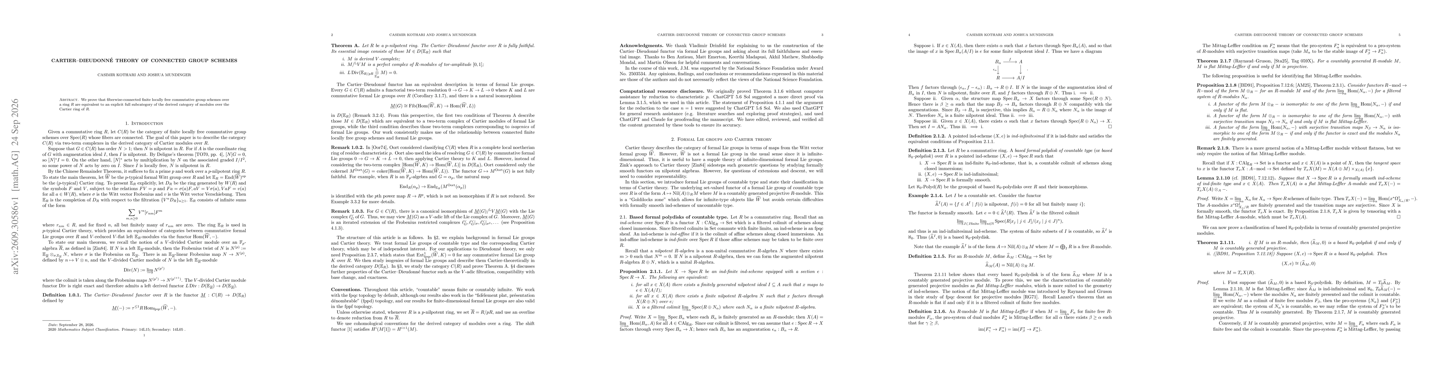 Thumbnail for Cartier--Dieudonné Theory of Connected Group Schemes