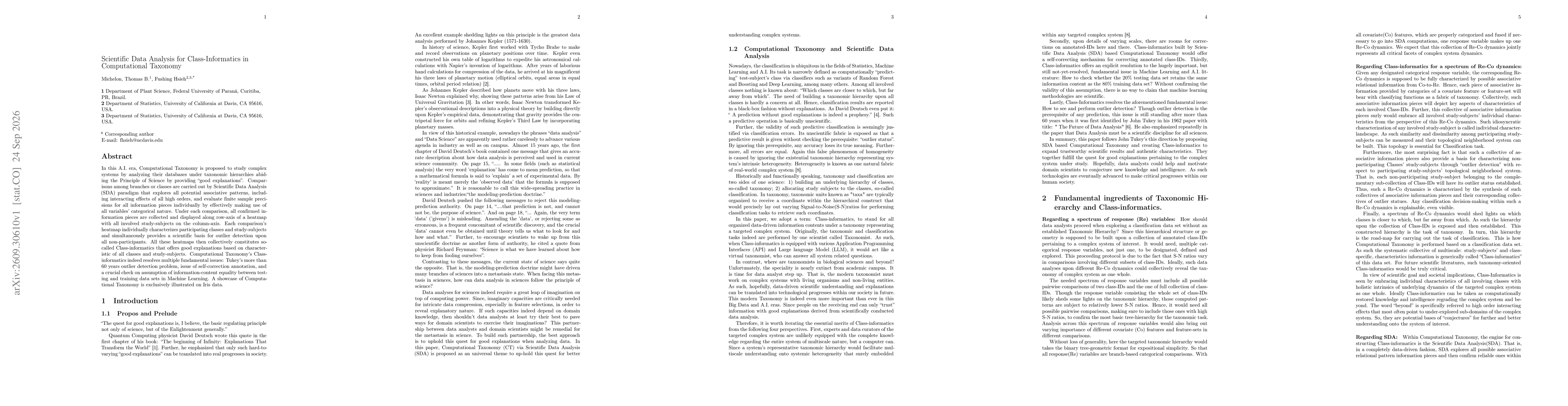 Thumbnail for Scientific Data Analysis for Class-Informatics in Computational Taxonomy