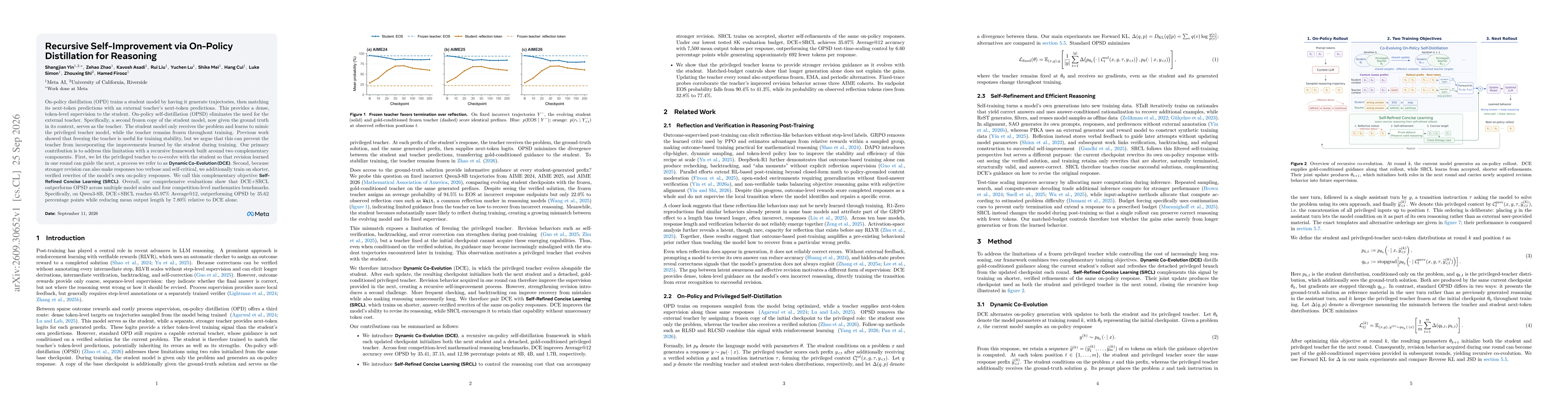 Thumbnail for Recursive Self-Improvement via On-Policy Distillation for Reasoning