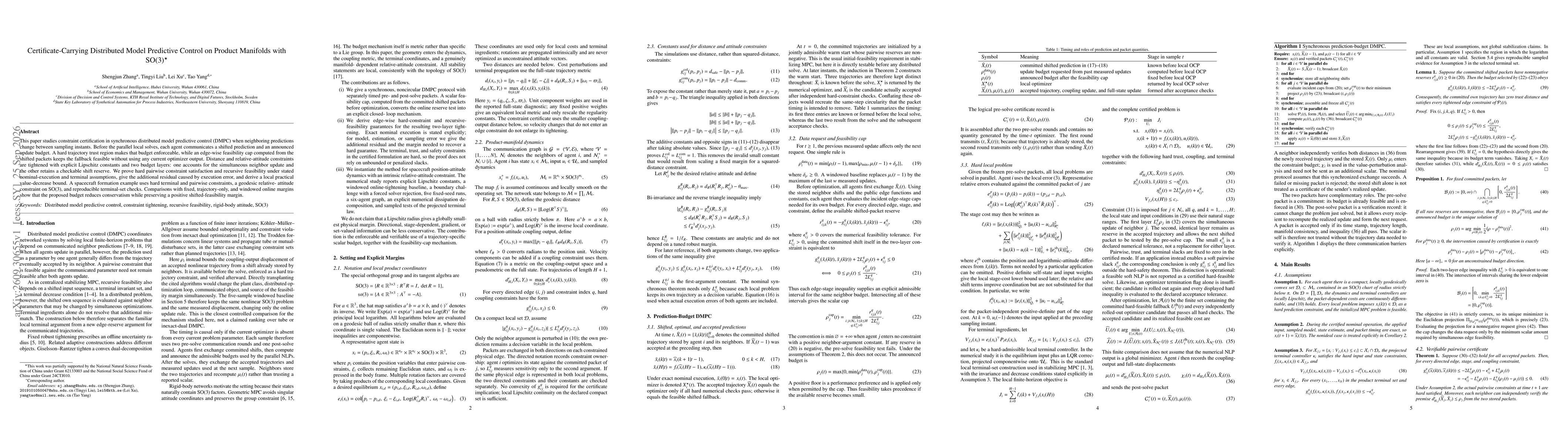 Thumbnail for Certificate-Carrying Distributed Model Predictive Control on Product Manifolds with $\mathrm{SO}(3)$