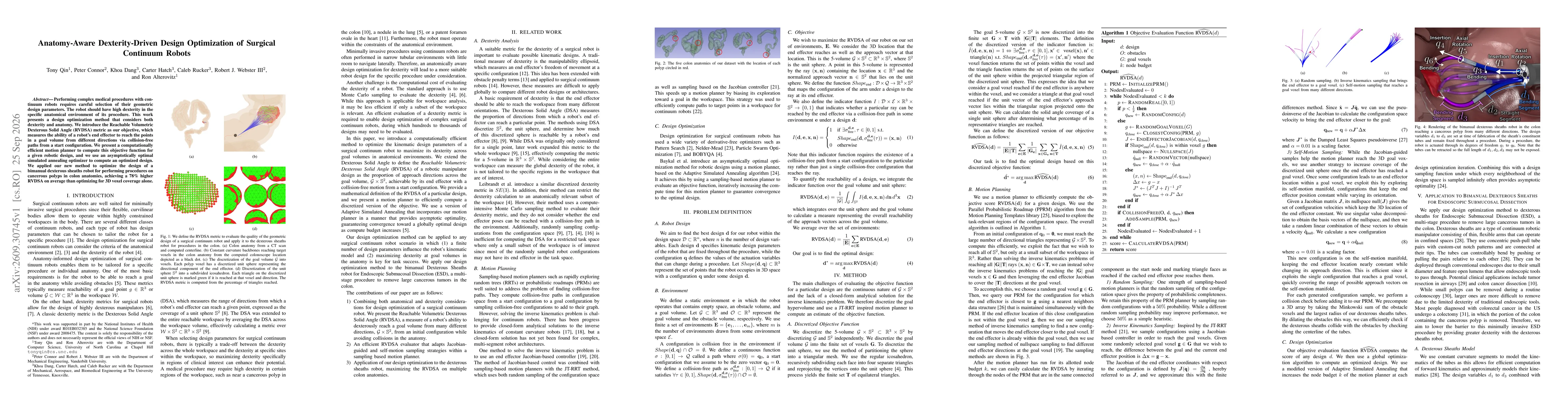 Thumbnail for Anatomy-Aware Dexterity-Driven Design Optimization of Surgical Continuum Robots