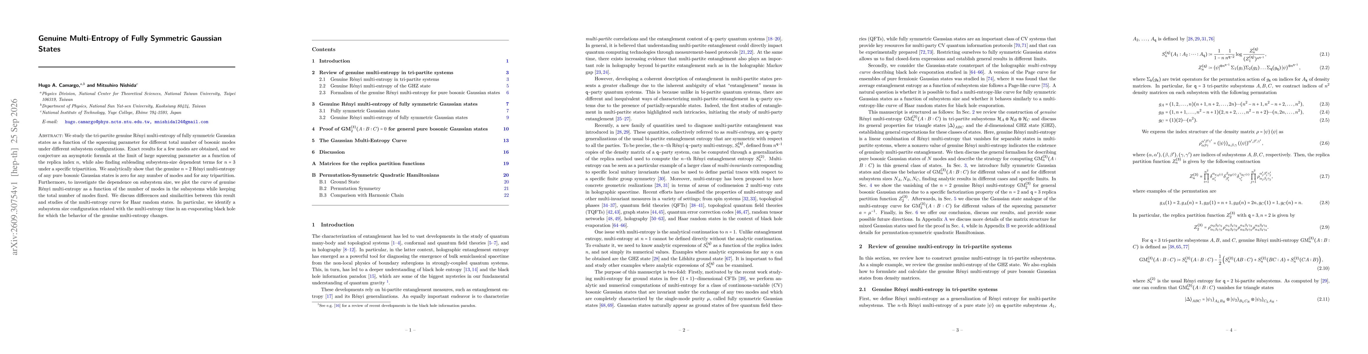 Thumbnail for Genuine Multi-Entropy of Fully Symmetric Gaussian States