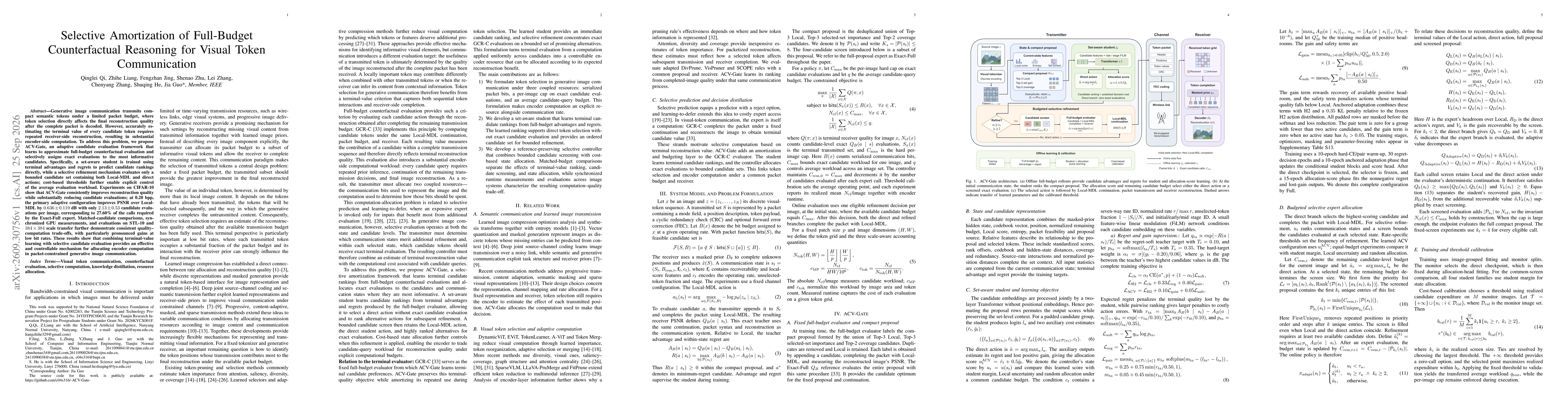 Thumbnail for Selective Amortization of Full-Budget Counterfactual Reasoning for Visual Token Communication