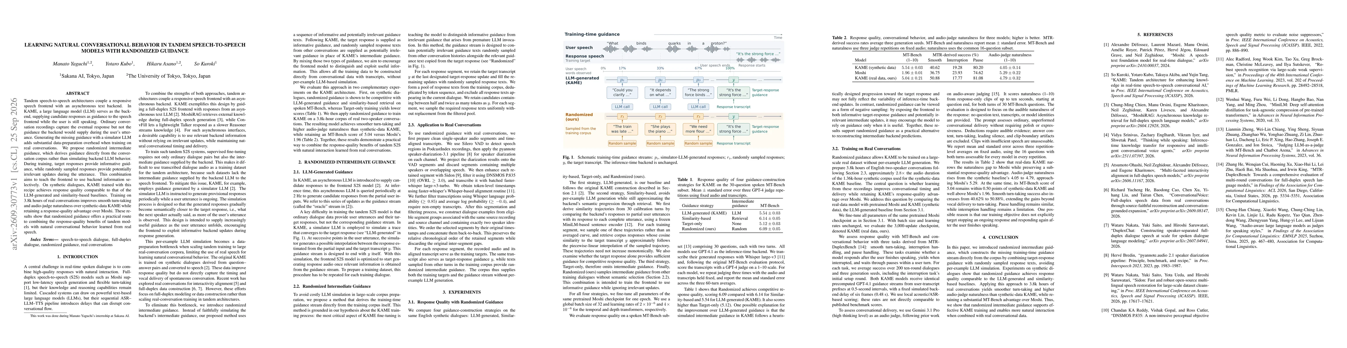 Thumbnail for Learning Natural Conversational Behavior in Tandem Speech-to-Speech Models with Randomized Guidance