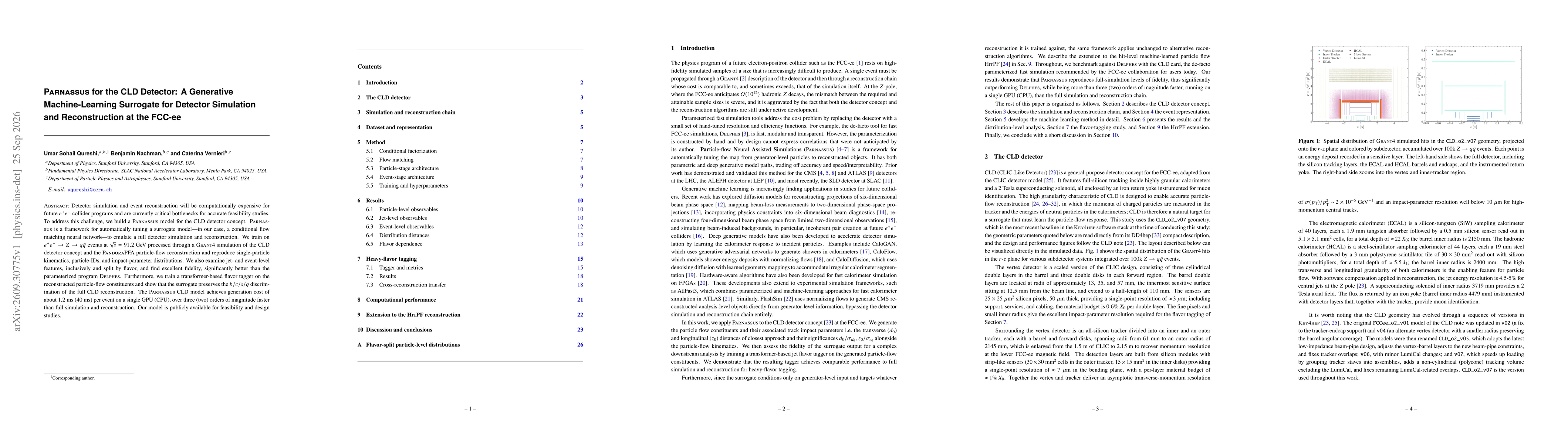 Thumbnail for Parnassus for the CLD Detector: A Generative Machine-Learning Surrogate for Detector Simulation and Reconstruction at the FCC-ee