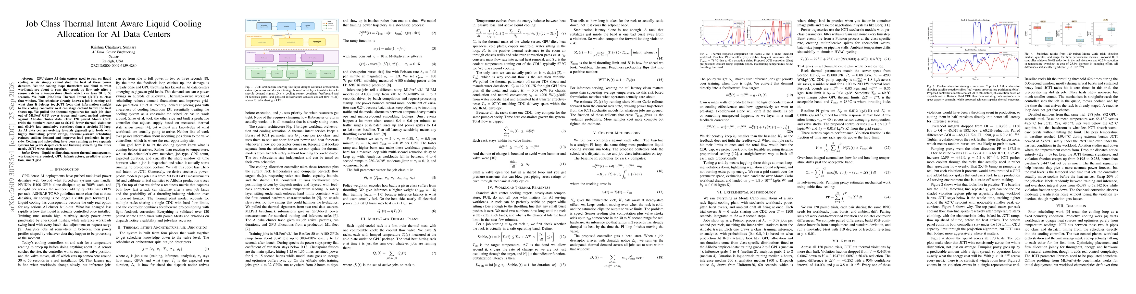 Thumbnail for Job Class Thermal Intent Aware Liquid Cooling Allocation for AI Data Centers