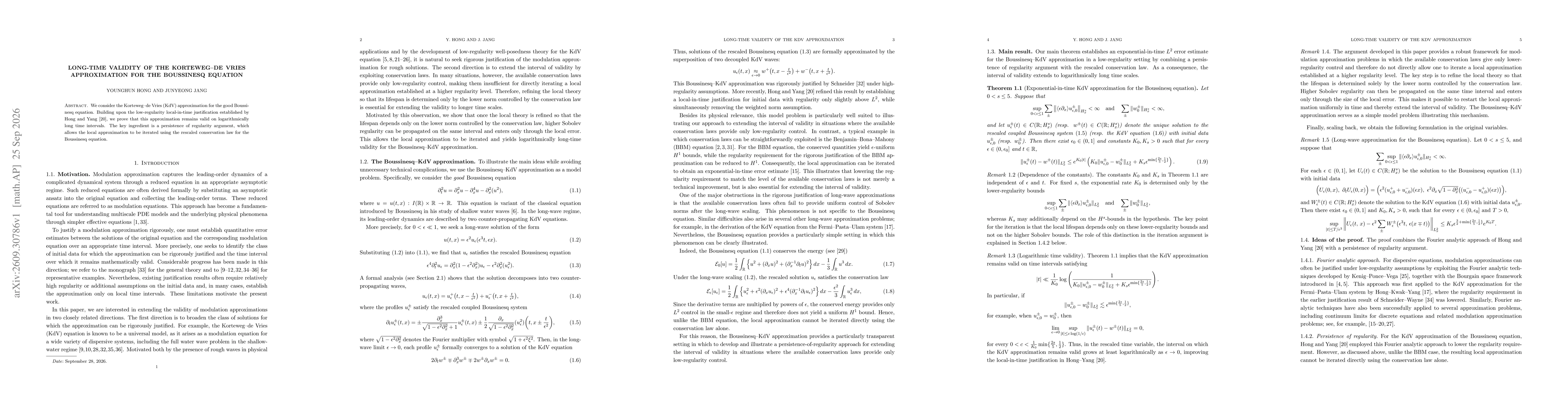 Thumbnail for Long-time validity of the Korteweg-de Vries approximation for the Boussinesq equation
