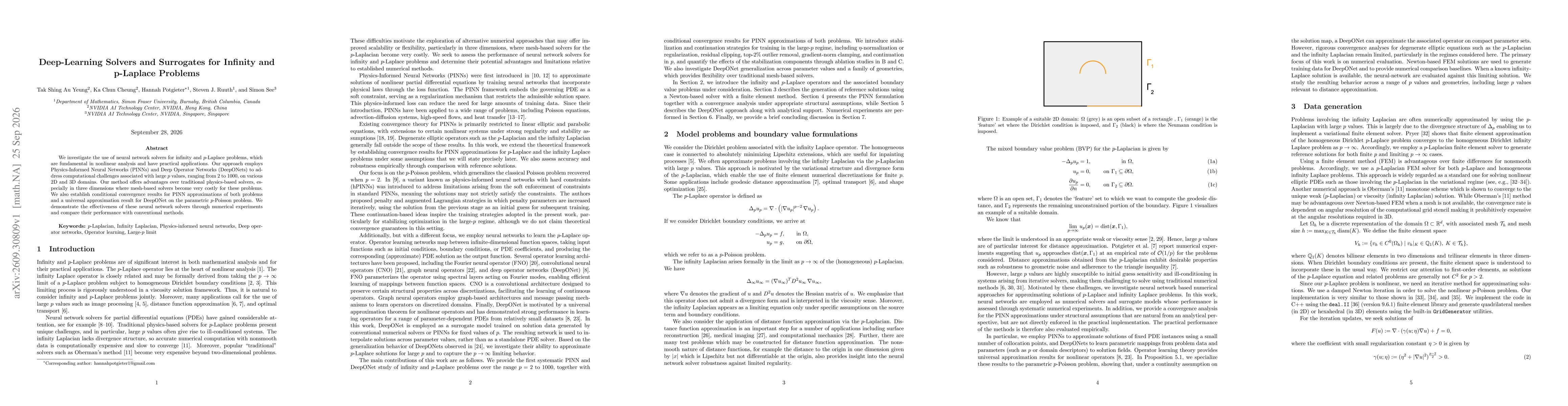 Thumbnail for Deep-Learning Solvers and Surrogates for Infinity and p-Laplace Problems