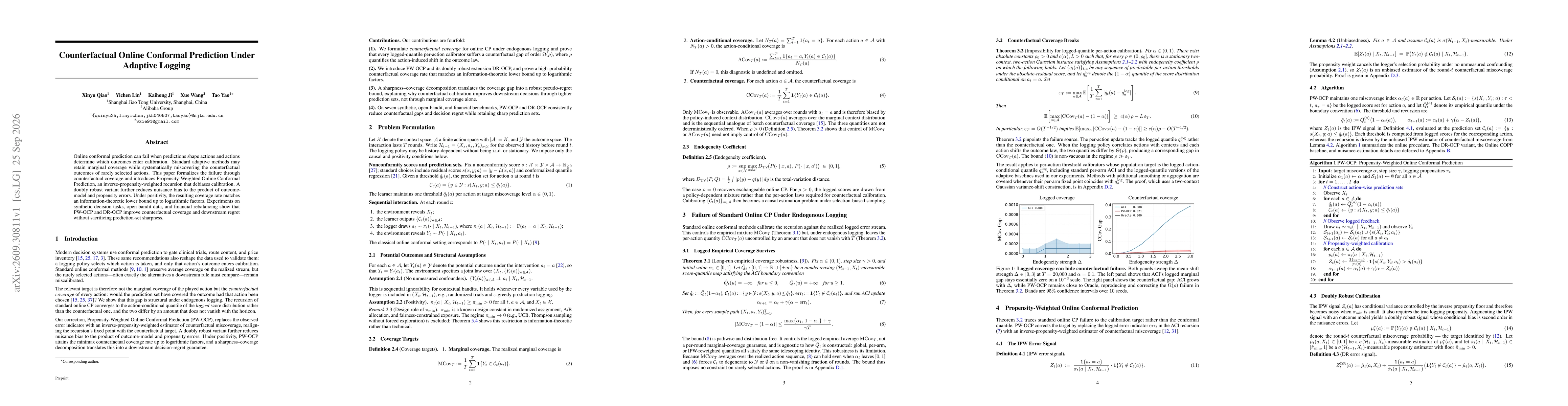 Thumbnail for Counterfactual Online Conformal Prediction Under Adaptive Logging