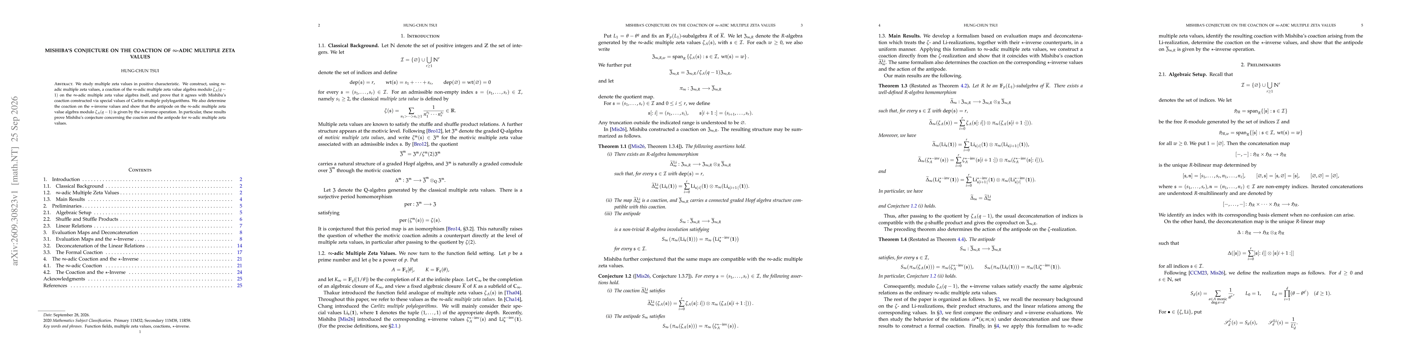 Thumbnail for Mishiba's Conjecture on the Coaction of $\infty$-adic Multiple Zeta Values