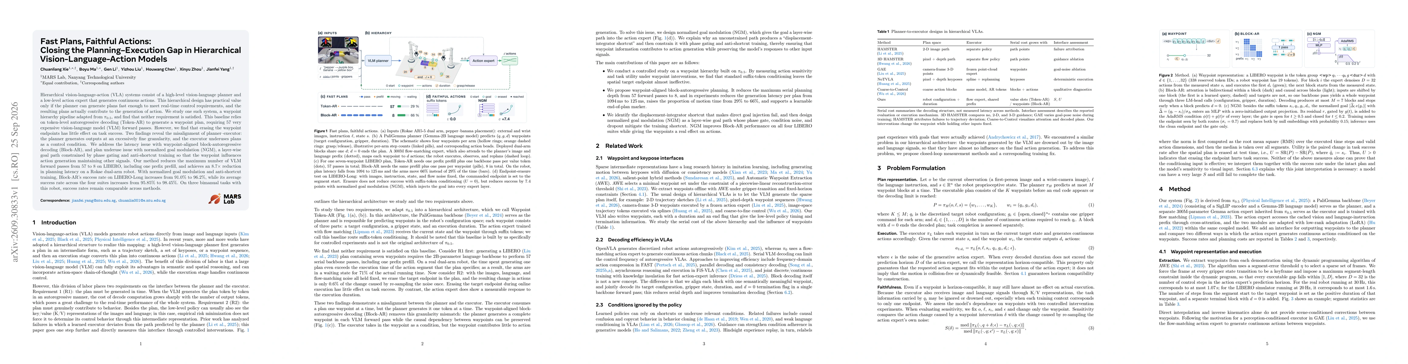 Thumbnail for Fast Plans, Faithful Actions: Closing the Planning-Execution Gap in Hierarchical Vision-Language-Action Models