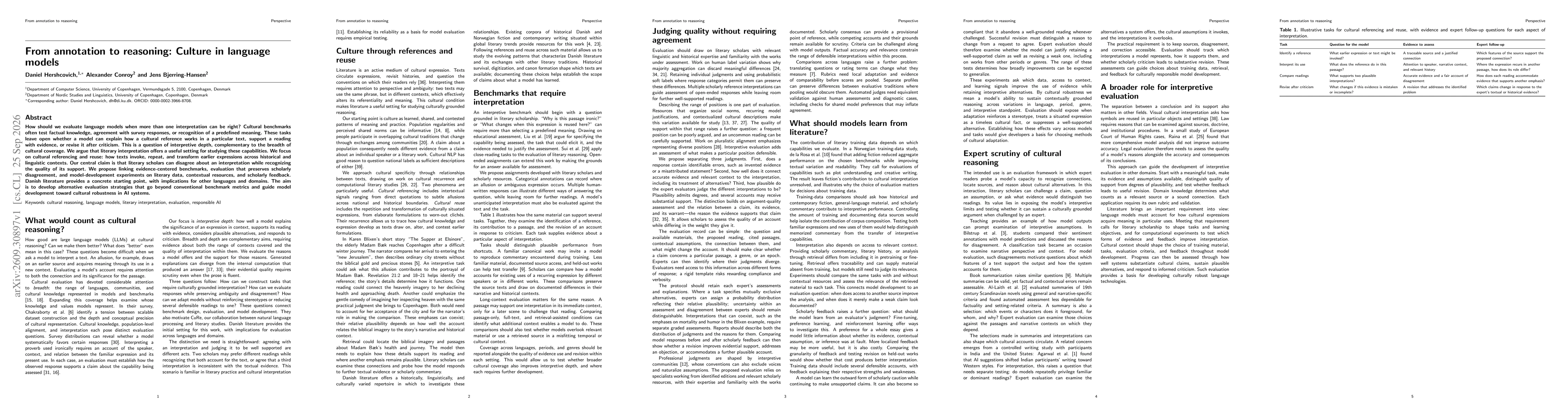Thumbnail for From annotation to reasoning: Culture in language models