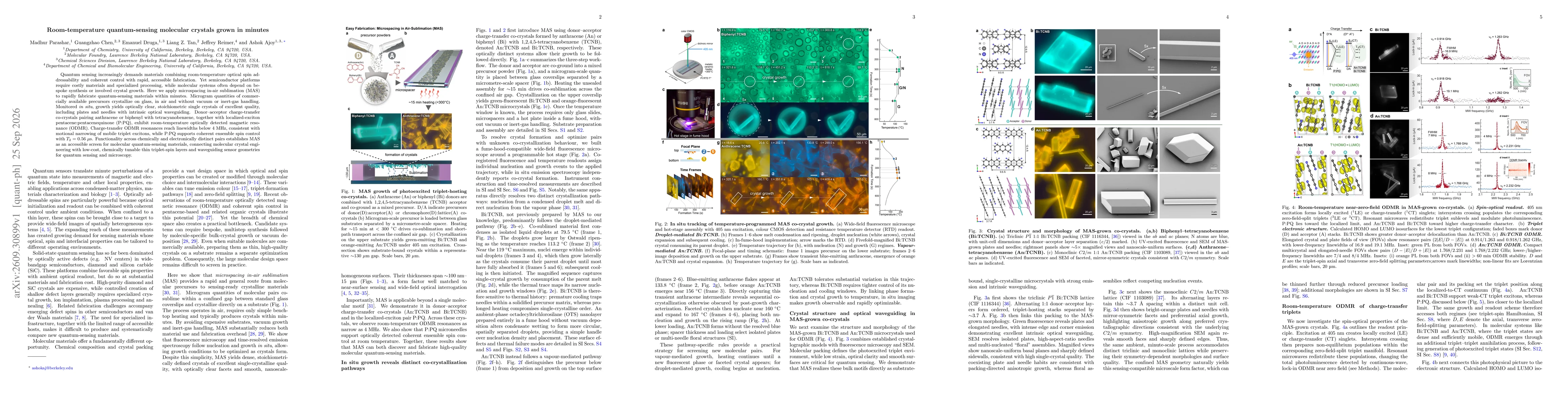 Thumbnail for Room-temperature quantum-sensing molecular crystals grown in minutes