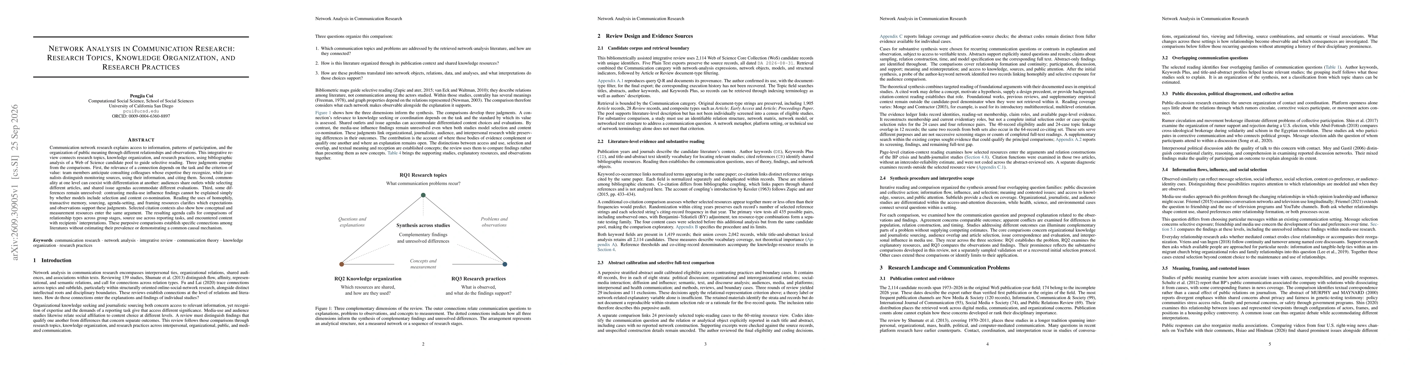 Thumbnail for Network Analysis in Communication Research: Research Topics, Knowledge Organization, and Research Practices
