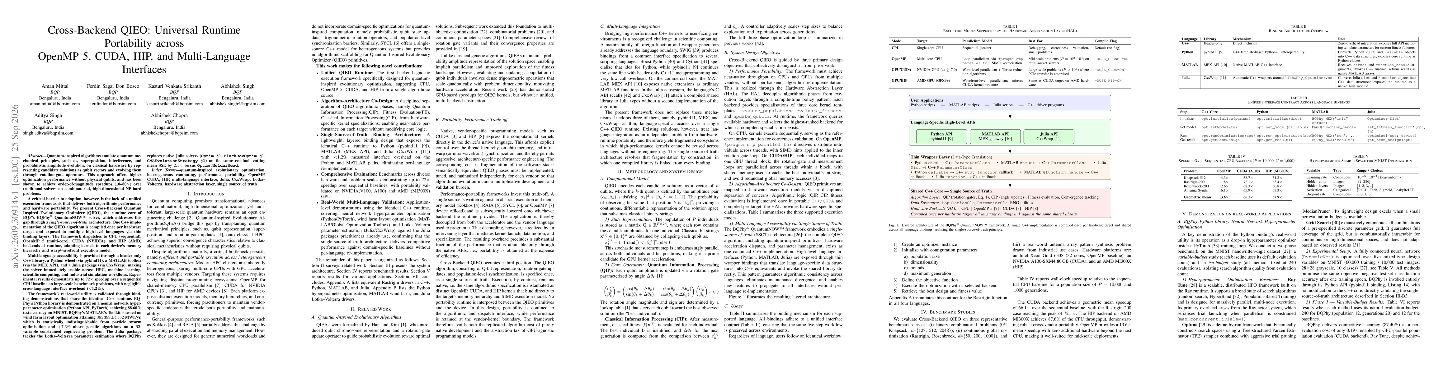 Thumbnail for Cross-Backend QIEO: Universal Runtime Portability across OpenMP5, CUDA, HIP, and Multi-Language Interfaces