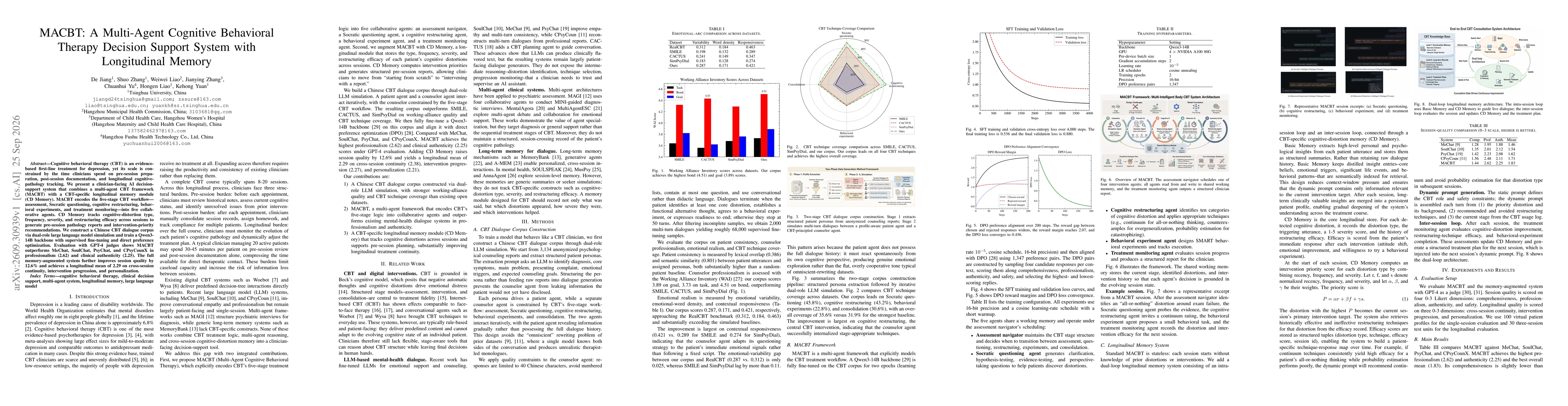 Thumbnail for MACBT: A Multi-Agent Cognitive Behavioral Therapy Decision Support System with Longitudinal Memory