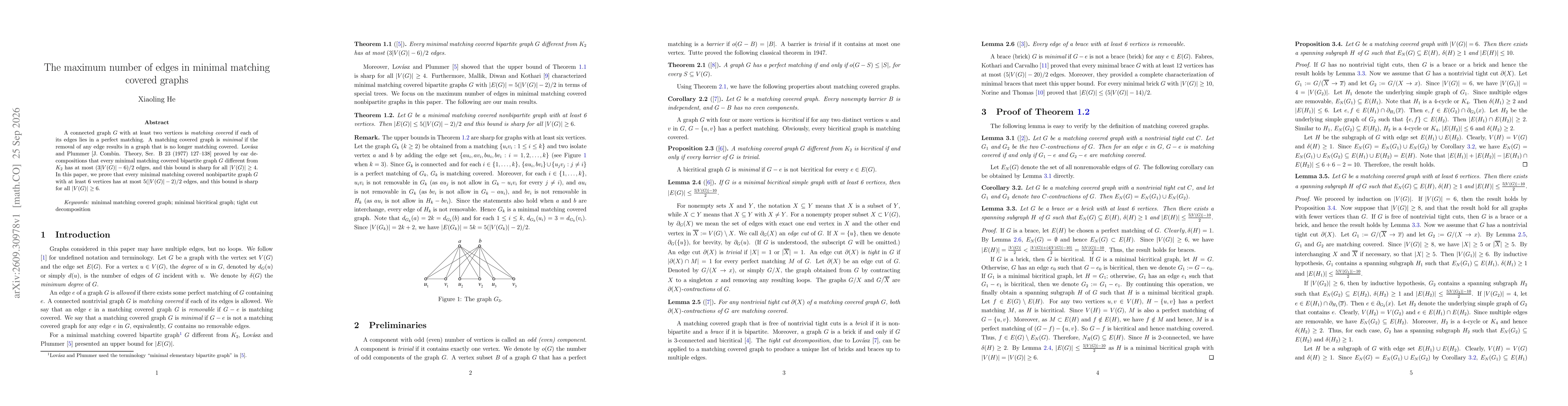 Thumbnail for The maximum number of edges in minimal matching covered graphs