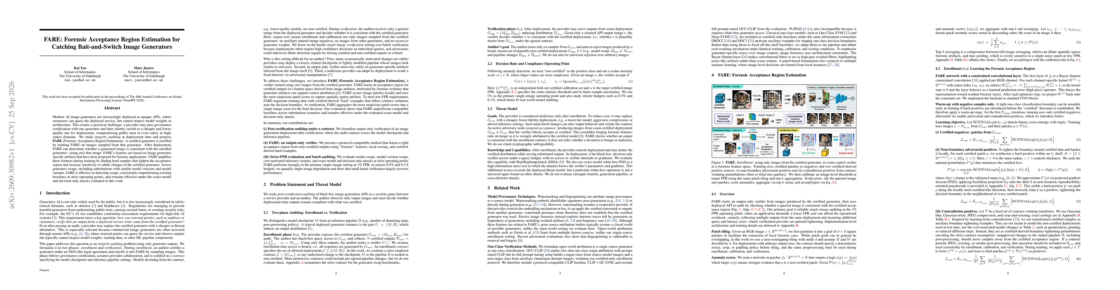 Thumbnail for FARE: Forensic Acceptance Region Estimation for Catching Bait-and-Switch Image Generators