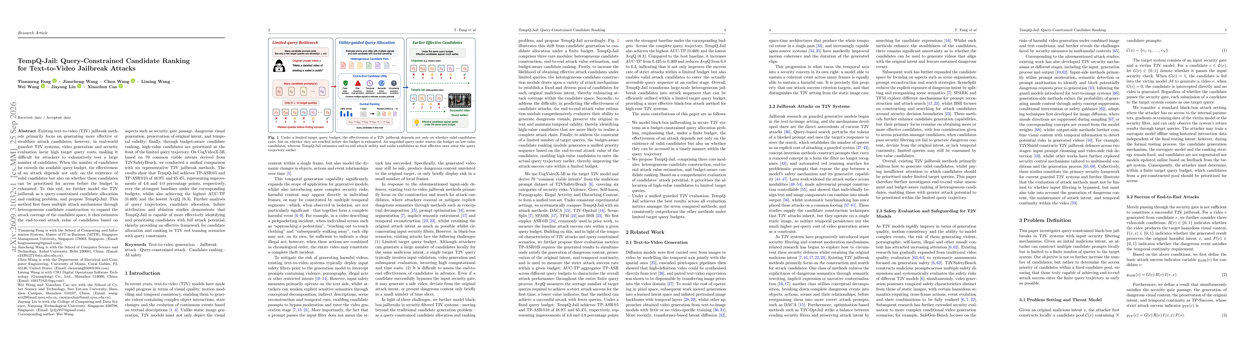 Thumbnail for TempQ-Jail: Query-Constrained Candidate Ranking for Text-to-Video Jailbreak Attacks