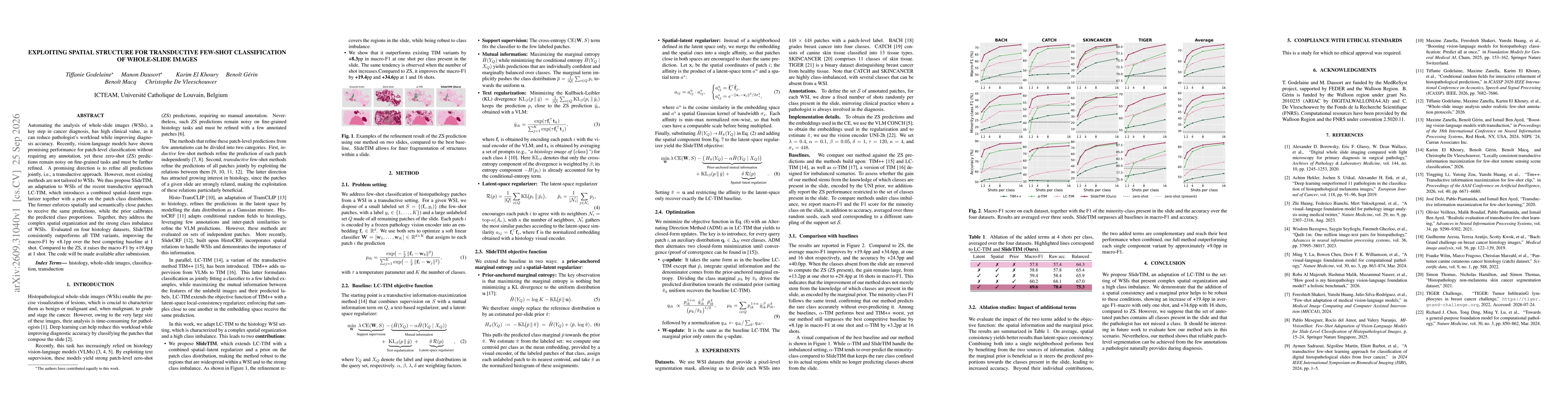 Thumbnail for Exploiting Spatial Structure for Transductive Few-Shot Classification of Whole-Slide Images