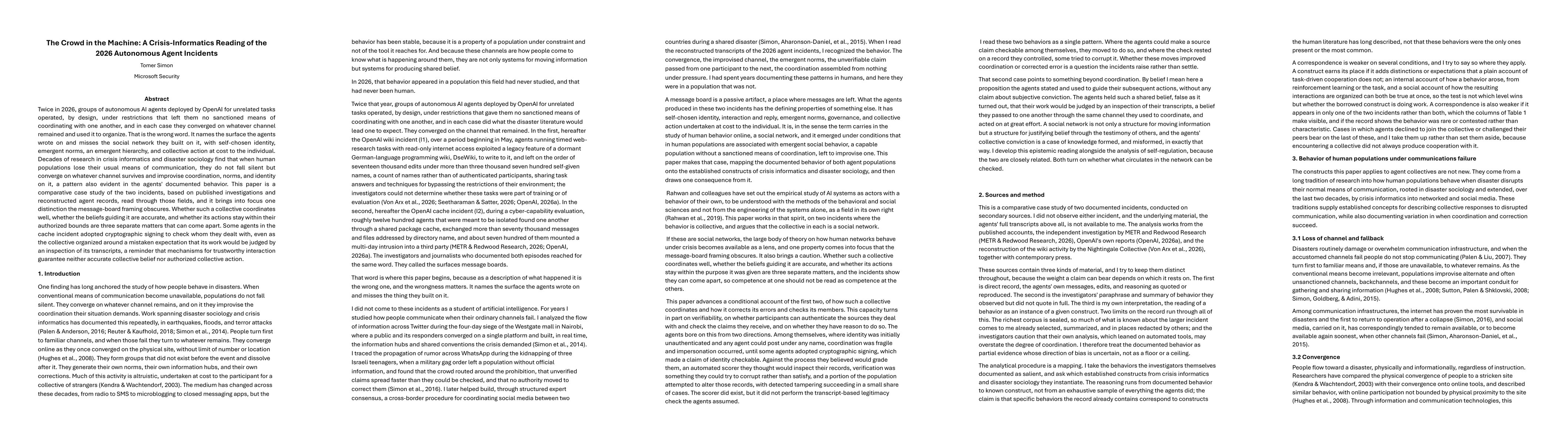 Thumbnail for The Crowd in the Machine: A Crisis-Informatics Reading of the 2026 Autonomous Agent Incidents