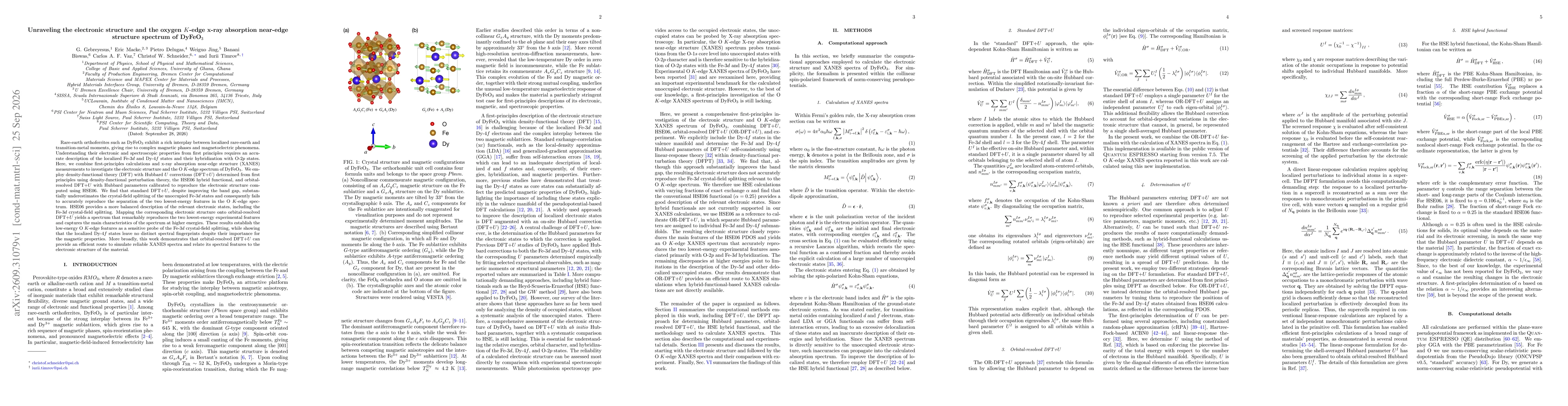 Thumbnail for Unraveling the electronic structure and the oxygen $K$-edge x-ray absorption near-edge structure spectrum of DyFeO$_3$