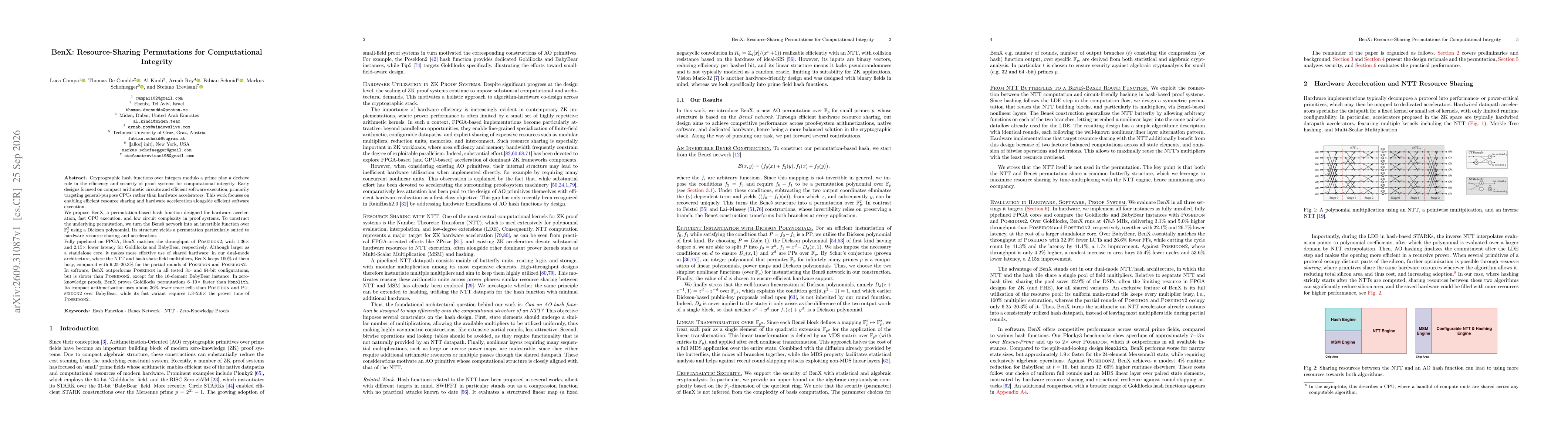 Thumbnail for BenX: Resource-Sharing Permutations for Computational Integrity