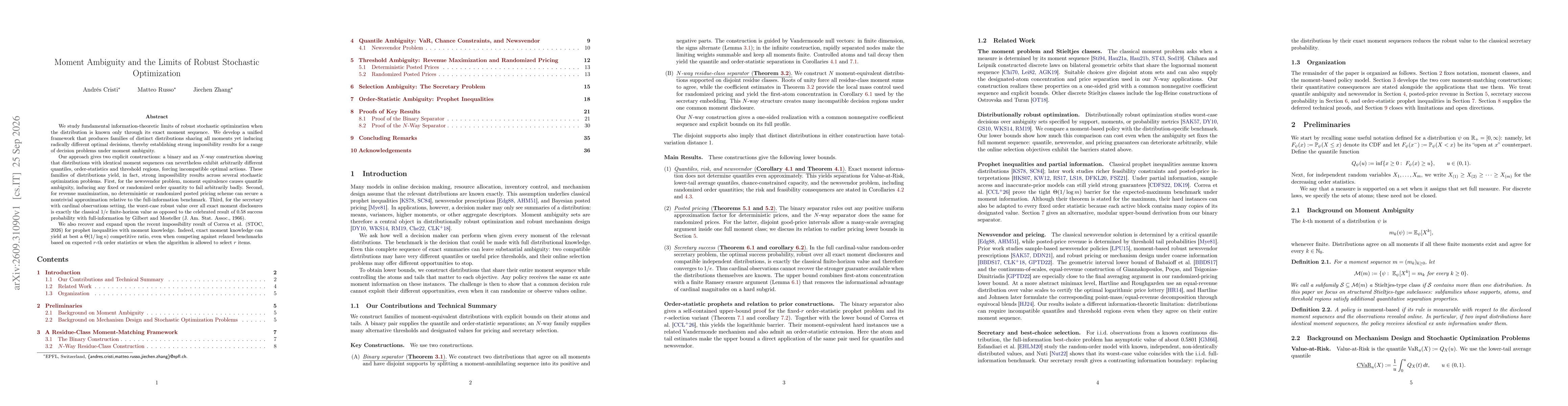 Thumbnail for Moment Ambiguity and the Limits of Robust Stochastic Optimization