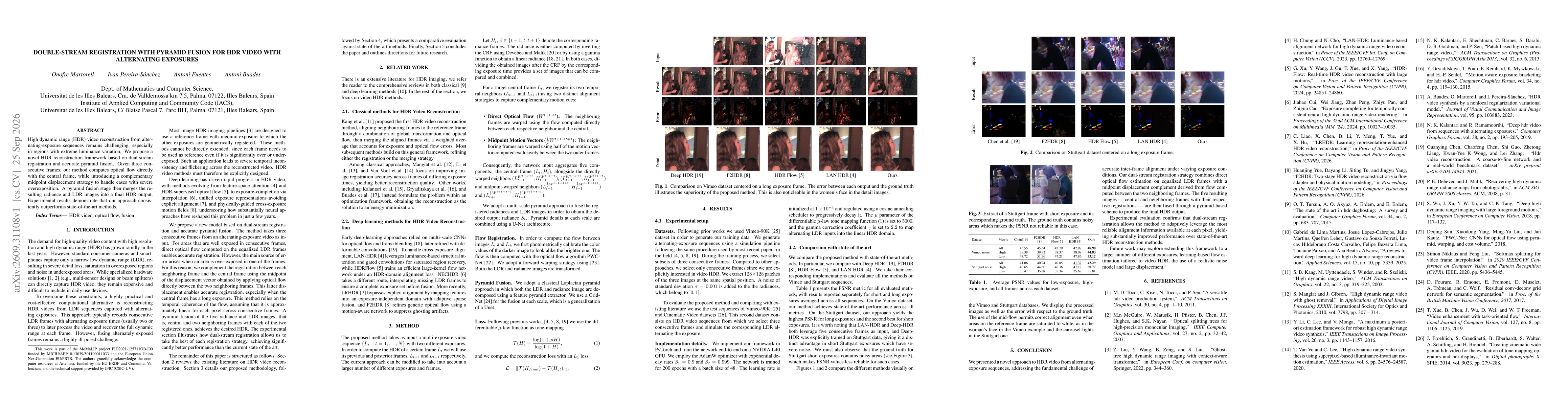 Thumbnail for Double-stream registration with pyramid fusion for HDR video with alternating exposures