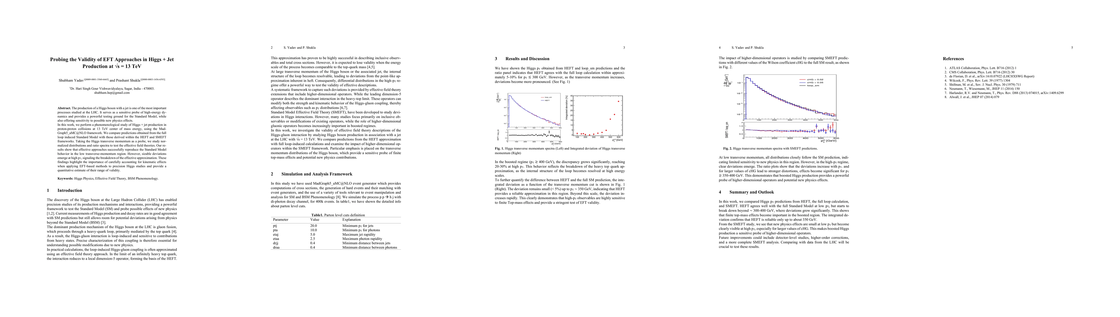 Thumbnail for Probing the Validity of EFT Approaches in Higgs + Jet Production at $\sqrt{s}=13$ TeV