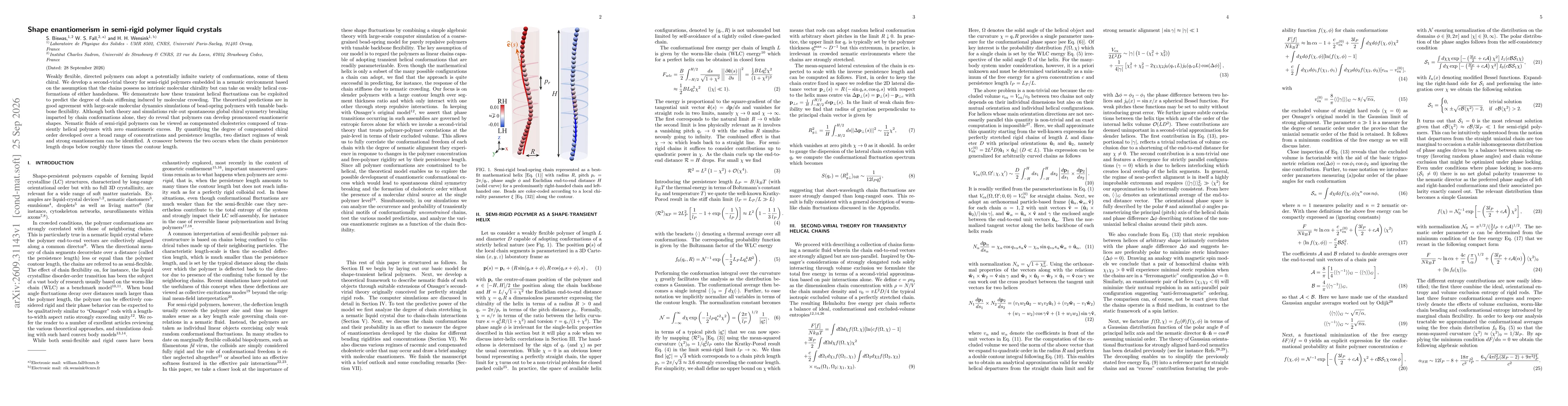 Thumbnail for Shape enantiomerism in semi-rigid polymer liquid crystals