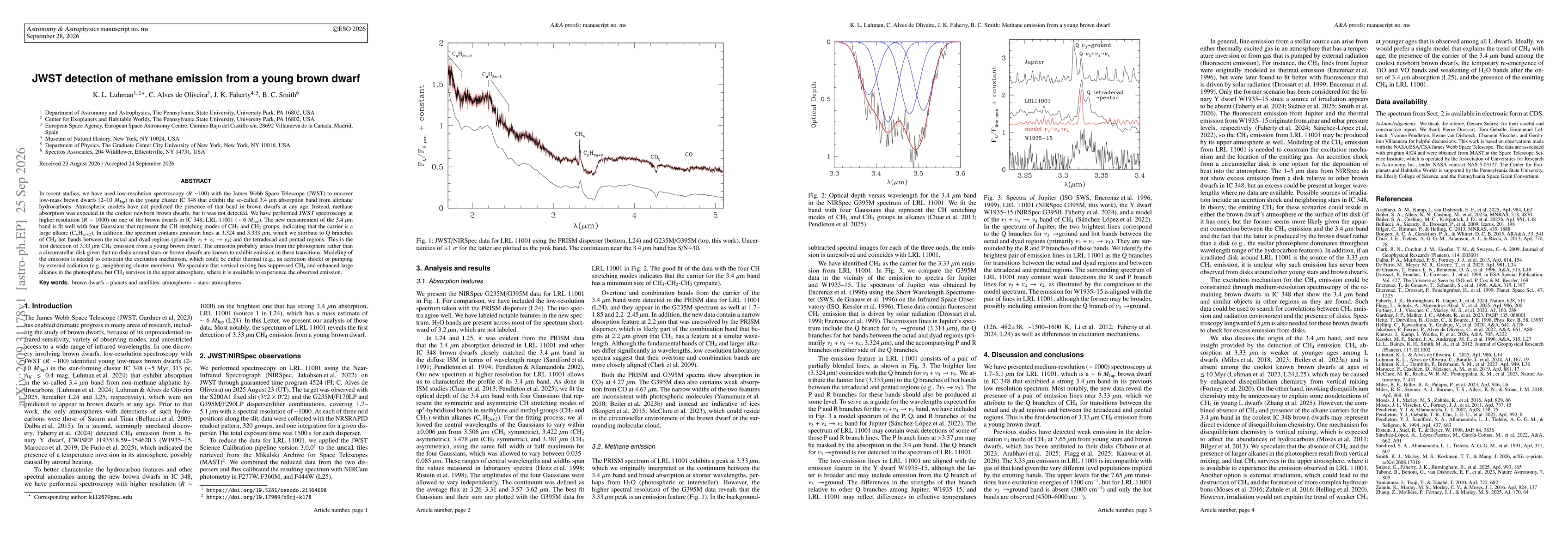 Thumbnail for JWST detection of methane emission from a young brown dwarf